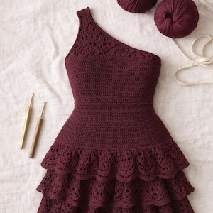 one sleeve crochet dress Boston Proper - Safari Brown - One Shoulder Crochet Maxi Dress
