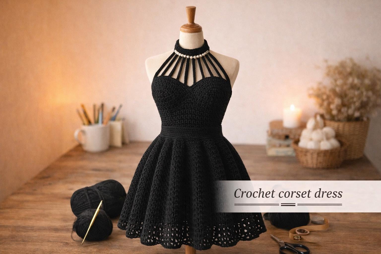 white christmas dresses Crochet Marlboro Corset Dress (S/M) – Holy Thrift main image 0