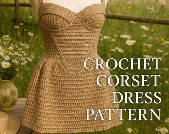 Crochet Corset Dress Pattern | Elegant Summer Wear (PDF Download)