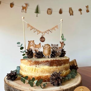 Waldtiere Cake Topper | Geburtstag Deko für Kinder | Woodland Motto | Handgemacht | Mit Name personalisierbar