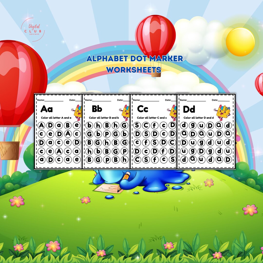 Dot A Dot ABC Letters Alphabet Printable Activity (PDF Pattern) - Etsy ...