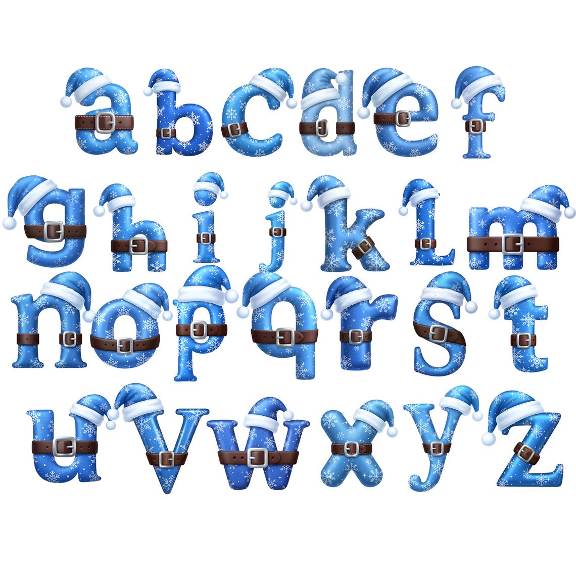 Christmas Alphabet Clipart PNG | Festive Holiday Letters & Numbers ...