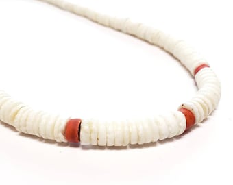 Puka Necklace Vintage Puka Shell Sponge Coral Necklace