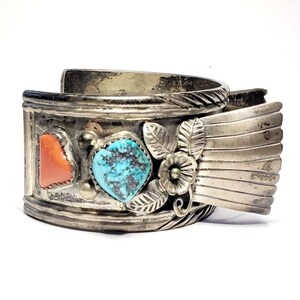 Important!! Vintage Navajo Jerry Roan Sterling Native American Jewelry Silver Bracelet Cuff Important!! Vintage Navajo Jerry Roan Sterling Native American Jewelry Silver Bracelet Cuff
