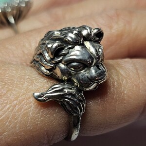 Lion Ring Vintage Kabana Sterling King Lion Ring Size 6.25 image 1