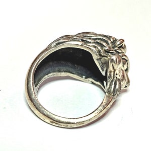 Lion Ring Vintage Kabana Sterling King Lion Ring Size 6.25 image 5