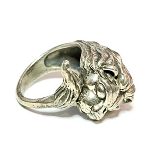 Lion Ring Vintage Kabana Sterling King Lion Ring Size 6.25 image 3