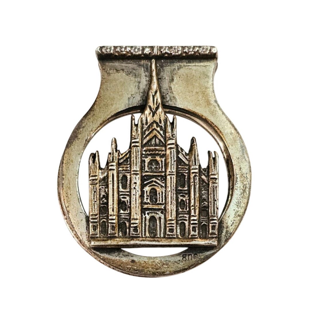 小物 vintage silver800 money clip Vintage Italian 800 Silver Money Clip With Cathedral Motif