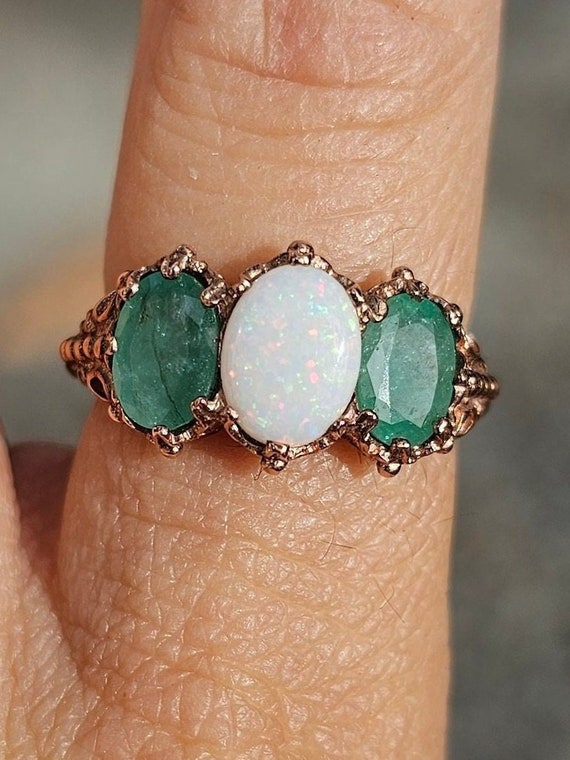 VICTORIAN STYLE ANTIQUE DESIGN 925 STERLING SILVER LAB-CREATED OPAL RING  #760 - Walmart.com