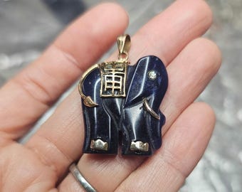 ラピスラズリの象のペンダント（金張り） - Etsy 日本