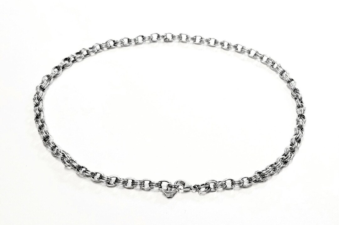 Vintage Emporio Armani Sterling Silver Link Chain Necklace 18