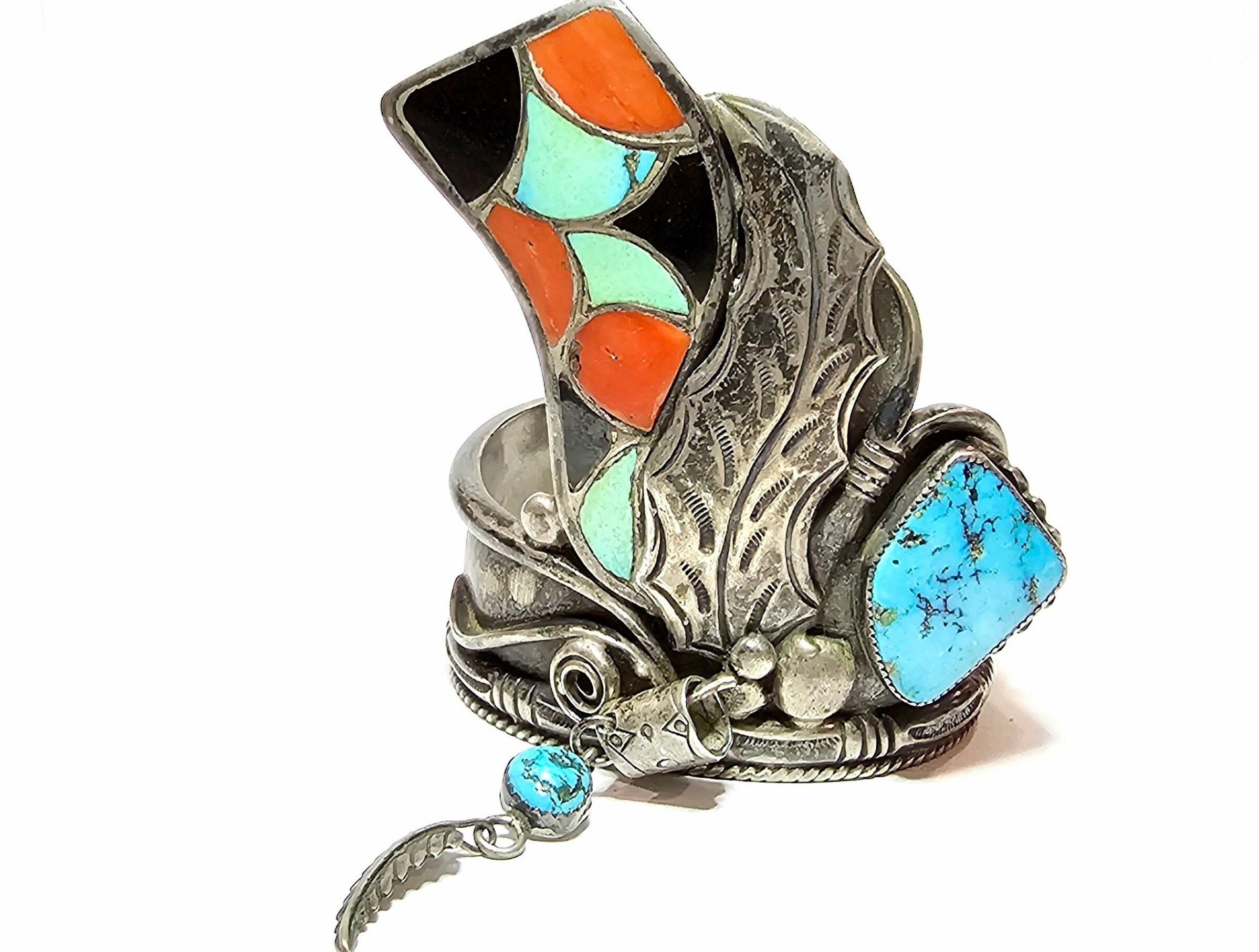 Important Old Navajo Johnny Mike Begay Native American Jewelry Silver Cufflinks & Tie Tac Set Important Old Navajo Johnny Mike Begay Native American Jewelry Silver Cufflinks & Tie Tac Set