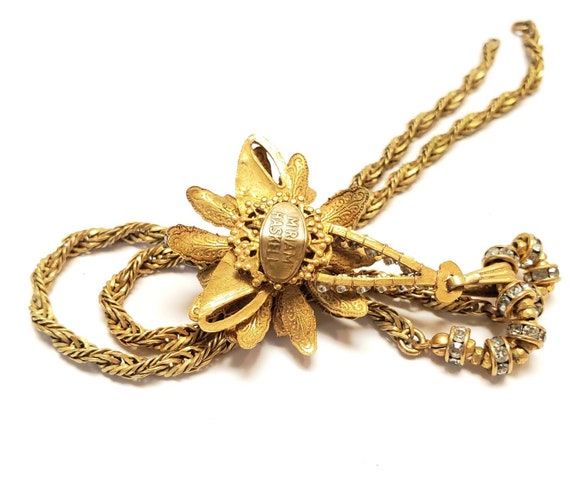 Vintage Rhinestone Flower Brooch Earring Set: Mir… - image 8