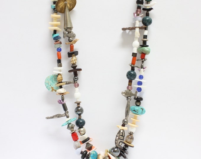 Zuni Sterling Treasure Box Necklace Large Amount of Charms Etsy