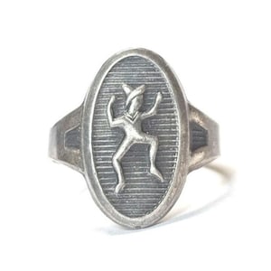 Vintage Sterling Silver Brownie Girl Scout Ring, Size