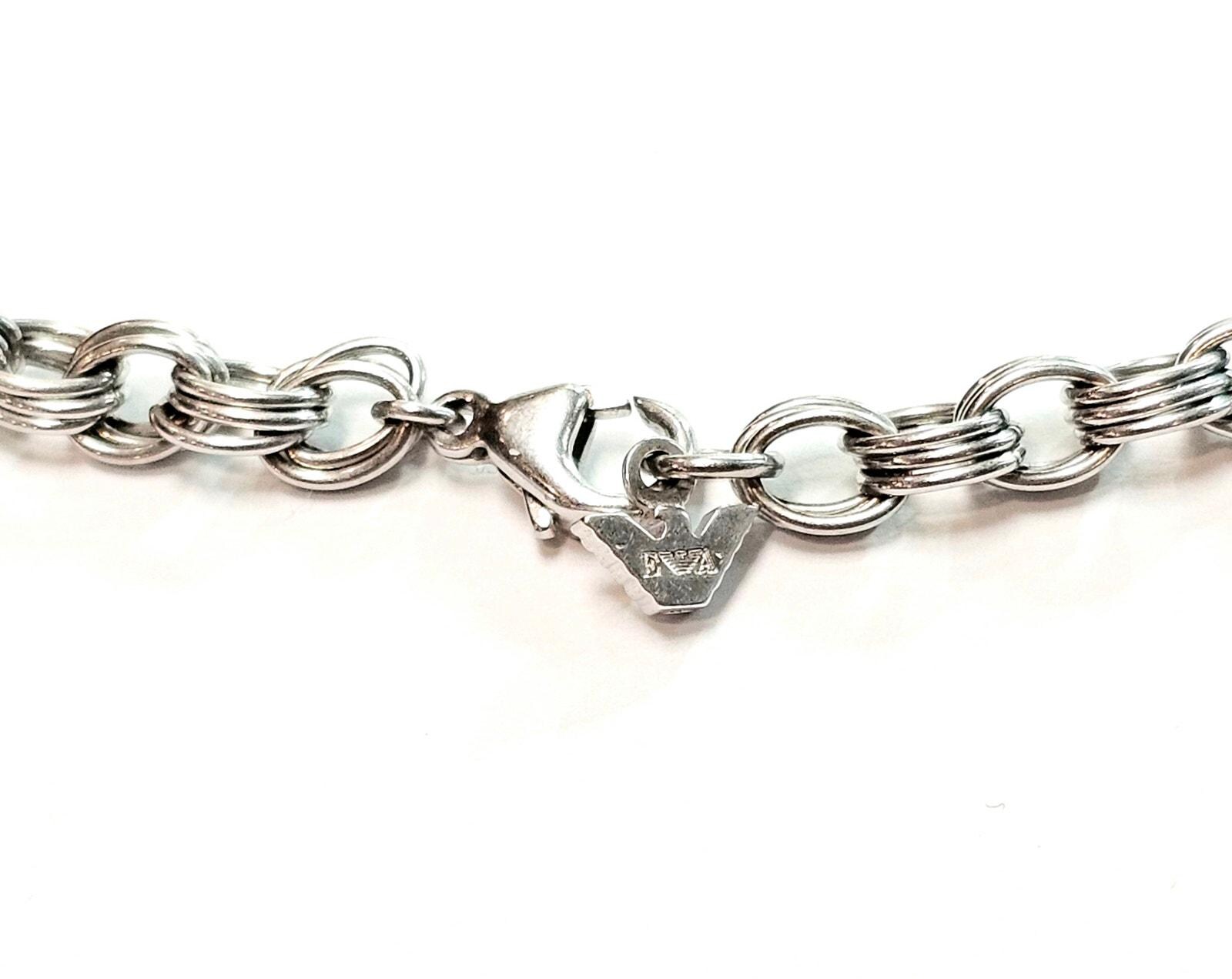 Vintage Emporio Armani Sterling Silver Link Chain Necklace 18