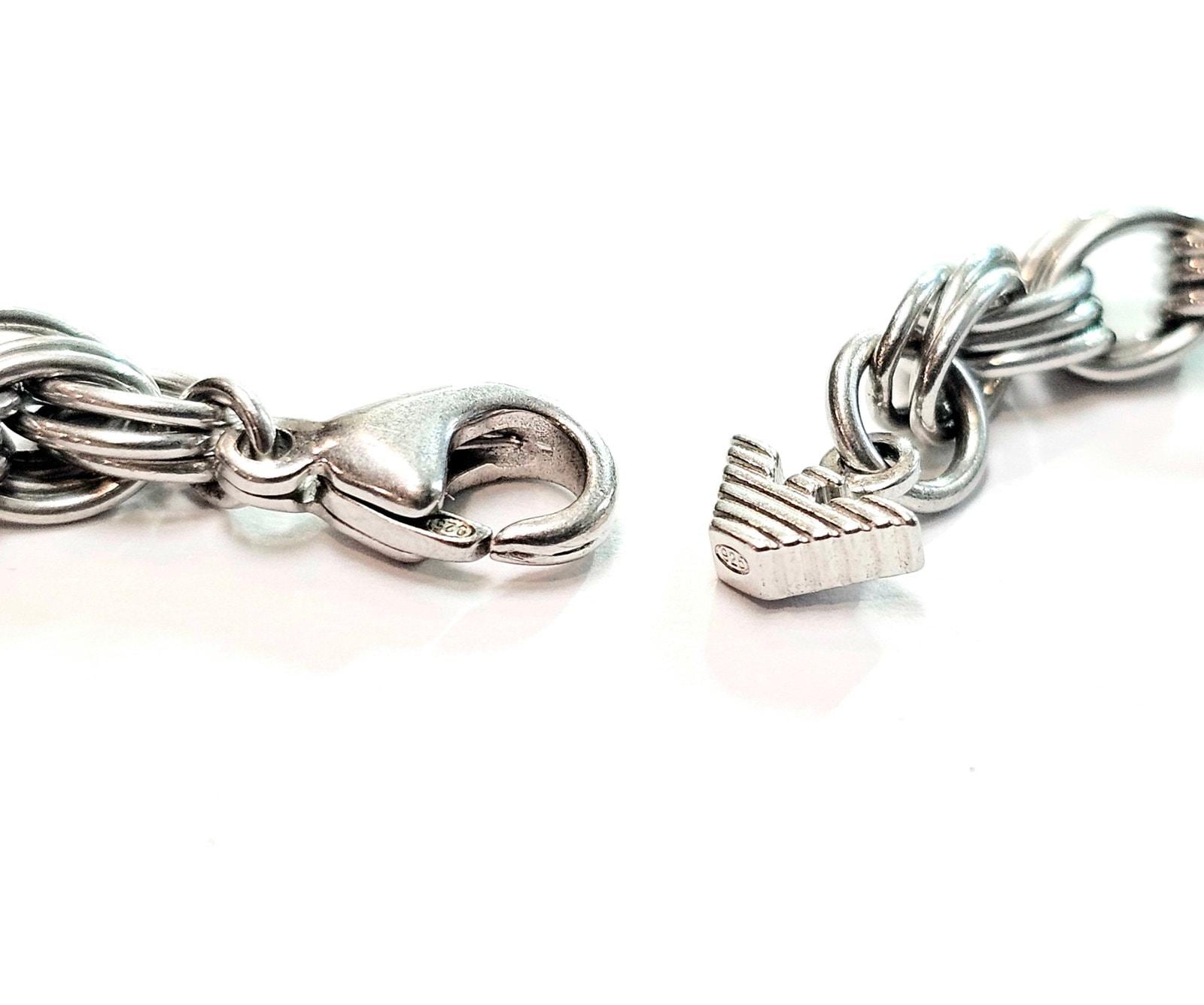 Vintage Emporio Armani Sterling Silver Link Chain Necklace 18