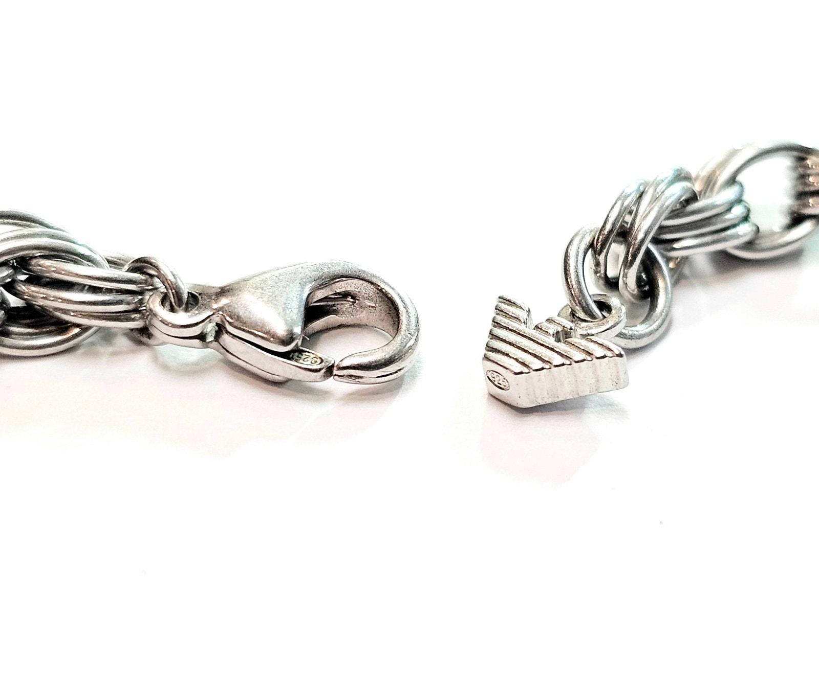 Emporio Armani Vintage Sterling Silver Link Chain Necklace - Etsy