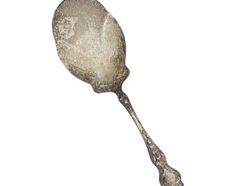 Servidor de waffle antigo Wallace em prata esterlina, padrão violeta, 1904, 20,6 cm (8-1/8")
