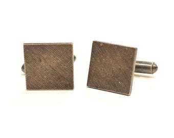 Boutons De Manchette Stafford Vintage - Noir Et Argent Avec Boîte D'origine