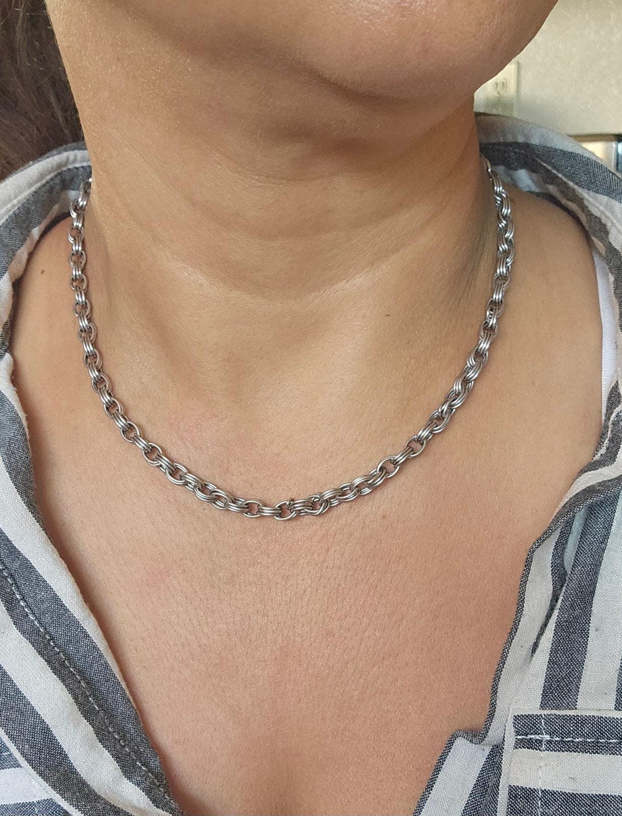 Vintage Emporio Armani Sterling Silver Link Chain Necklace 18