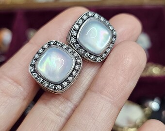 Laimons Orecchini Donna In Argento 925 Con Motivo Mandala – 8 Mm, Piastra Lucida E Opaca, Zirconia Cubica, Gioiello Etnico Chic