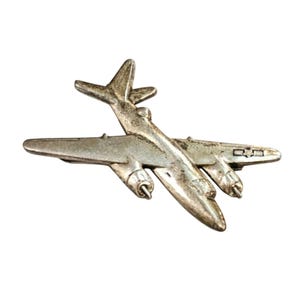 WWII B-25 Mitchell Bomber Sterling Silver Brooch | 1940s Aviation Collectible