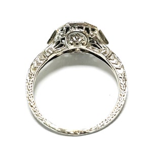 18K Art Deco Diamond & Sapphire Ring 1/2 CT ca 1920-30s Size 6.25 image 6