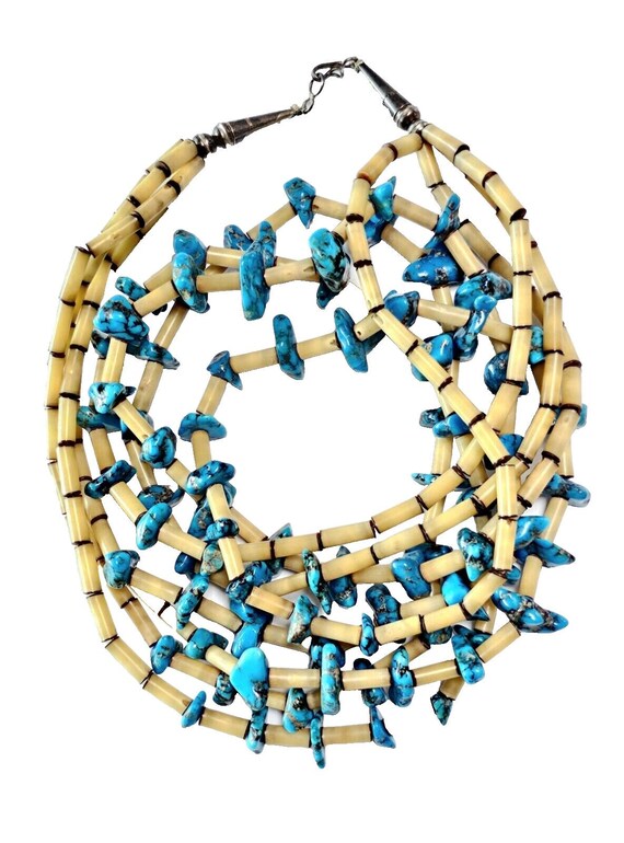 Navajo Turquoise Necklace (4) Strands Turquoise N… - image 2