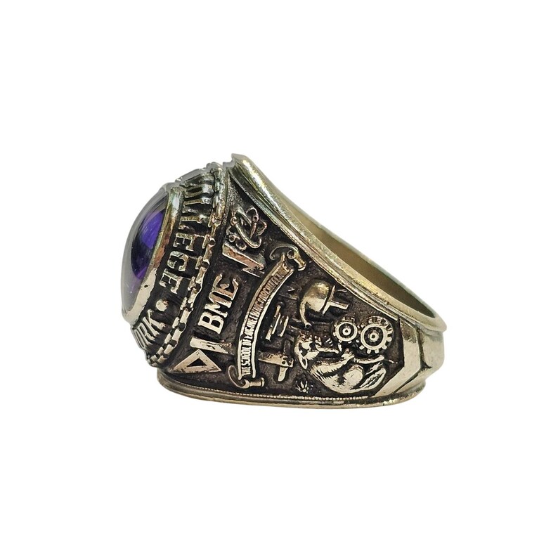 Vintage 1970 CCNY Class Ring, 10K White Gold, Size 10 - Etsy