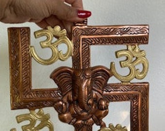 handmade ganesh with om wall hanging