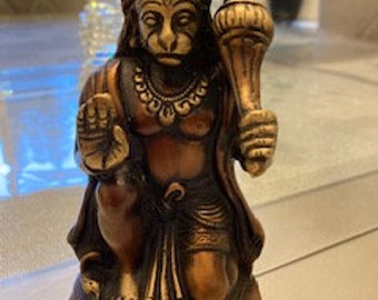 vintage brass hanuman statue