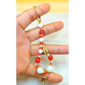 Shango Beaded Keychain | Custom Santeria Amulet Charm | Yemaya Ogun Oshun Obatala Oshanla Chango Sango Dada