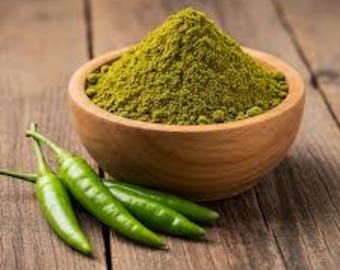 Organic Green Chilli Powder – 100% Natural, Good Quality, Spicy & Flavorful Ground Green Chillies