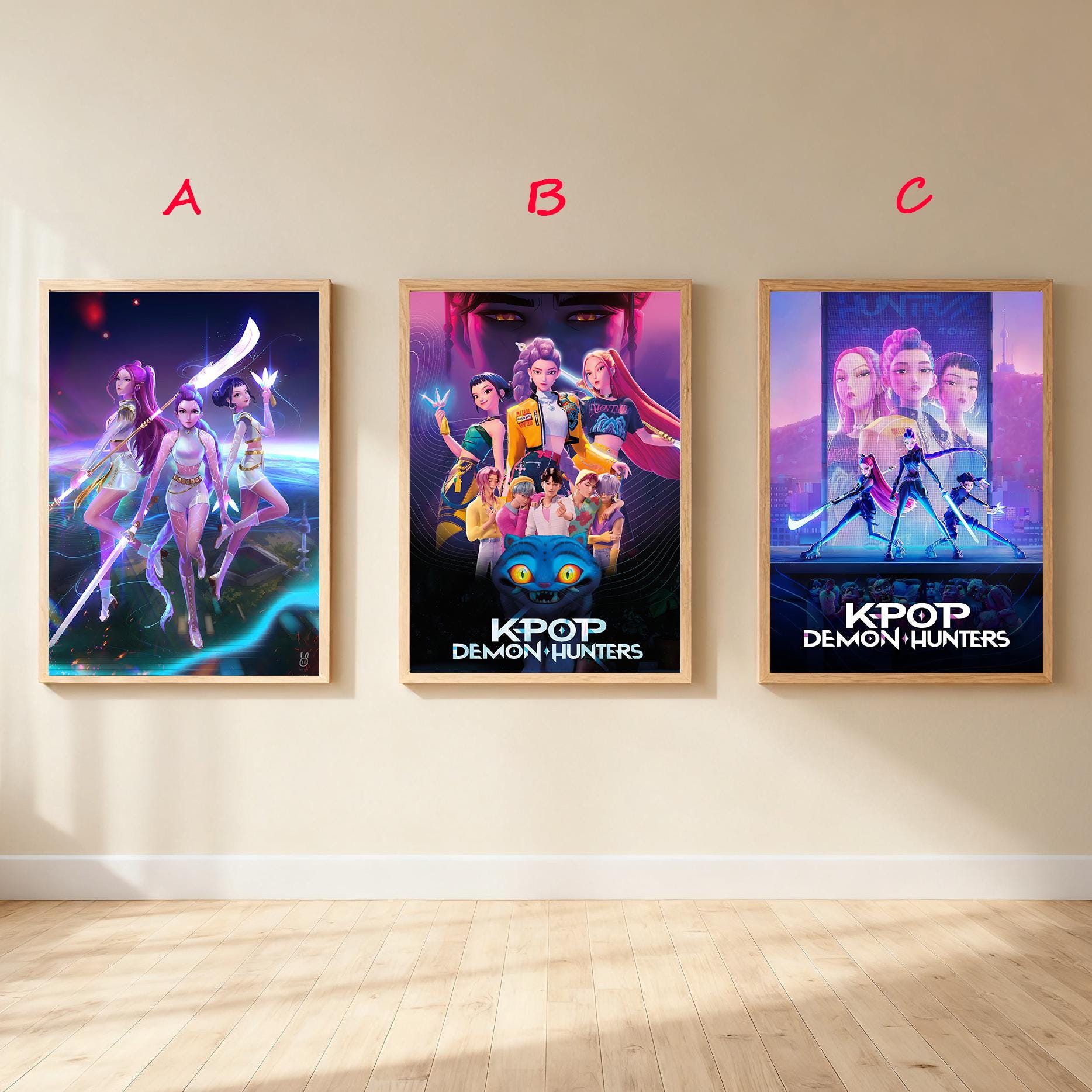 Affiche Sur Toile KPop Demon Poster Hunters - 20x30cm (8x12inch) - Décoration Murale Fantastique Pour Salon, Chambre, Cadeau