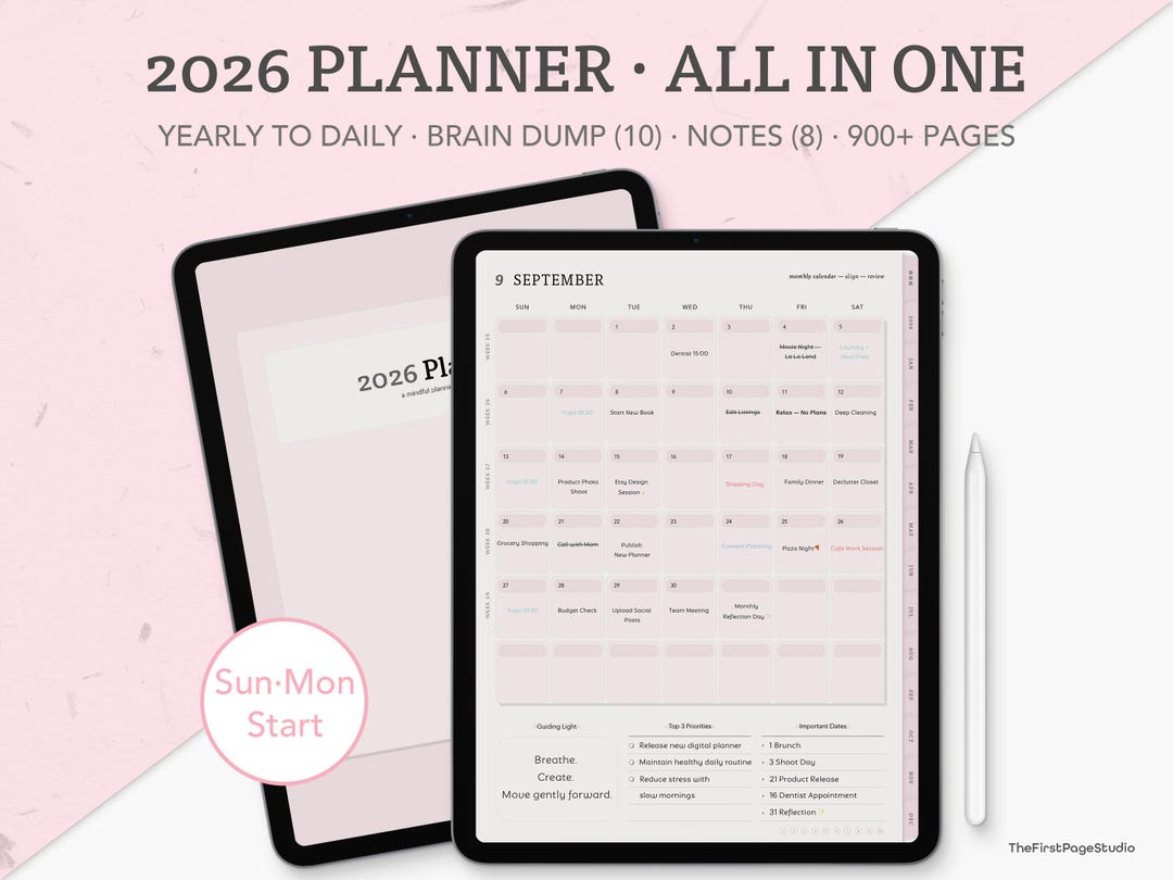 2026 ADHD Digital Planner for Women | Hyperlinked Goodnotes Planner ...