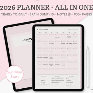2026 ADHD digitale planner voor vrouwen | GoodNotes-planner met hyperlink | Maandelijks Wekelijks Dagelijks | Braindump