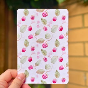 Fruit-Themed Kindle Inserts – Raspberry, Grapefruit & Lemon | Satin Finish Photo Paper | Kindle Accessory Pink BG Raspberry