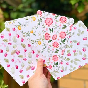 Fruit-Themed Kindle Inserts – Raspberry, Grapefruit & Lemon | Satin Finish Photo Paper | Kindle Accessory image 1