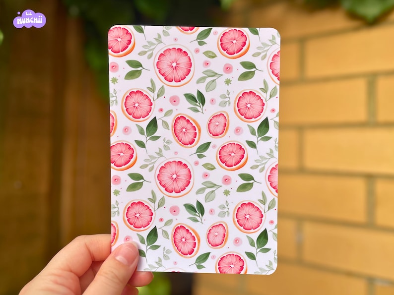 Fruit-Themed Kindle Inserts – Raspberry, Grapefruit & Lemon | Satin Finish Photo Paper | Kindle Accessory Grapefruit