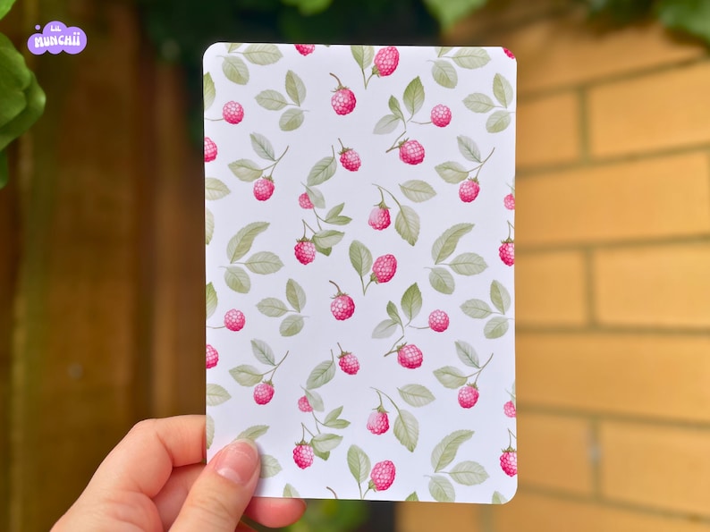 Fruit-Themed Kindle Inserts – Raspberry, Grapefruit & Lemon | Satin Finish Photo Paper | Kindle Accessory White BG Raspberry