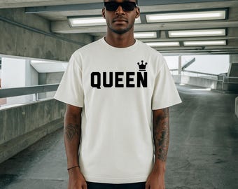 Maglietta grafica con corona della regina: emancipazione femminile nera, abbigliamento a tema religioso.