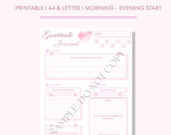 Gratitude Journal Pink Printable | Self Love, Mindfulness & Positivity