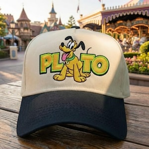 Gorra vintage bordada de Pluto, gorra de béisbol con el perro de Disney, bonita gorra de viaje al parque con dibujos animados, regalo de personaje retro