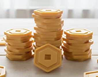 Roblox Inspired 3D Printed Game Coins - Robux, Party Favors, Gamer Loot, Cake Decoration