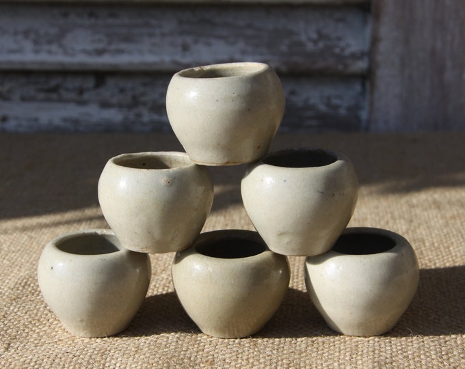 Vintage French Stoneware Escargot Pots Sauce Pots Set of 6 Etsy