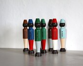 French Vintage Bowling Pins, Vintage Skittles, Soldiers, Set of 8, LARGE