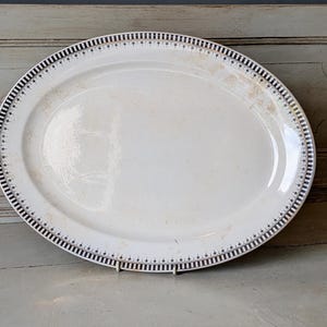 Sehr GROSSE antike ovale Servierplatte, Transferware-Platte, Fleischplatte, Geschirr, Geschirr 6285