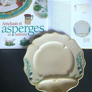 Antique French Asparagus Plates,  Serving Plates by Fives Lille 1800s, Asparagus Set, Dining Tableware, French Brocante    2159-64