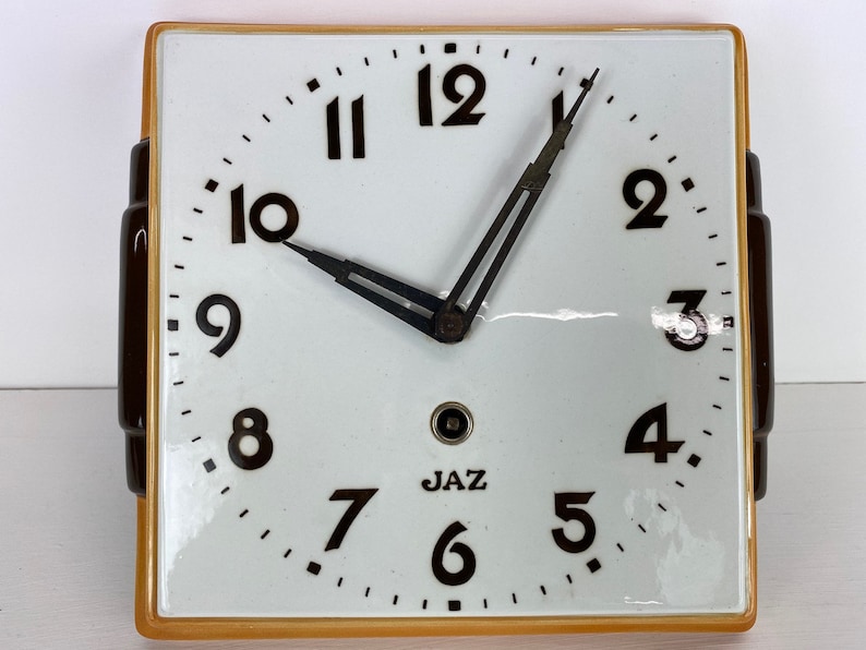 Vintage Ceramic Wall Clock 1950/'s Jaz Clock French Vintage Wall Clock Mid Century Retro